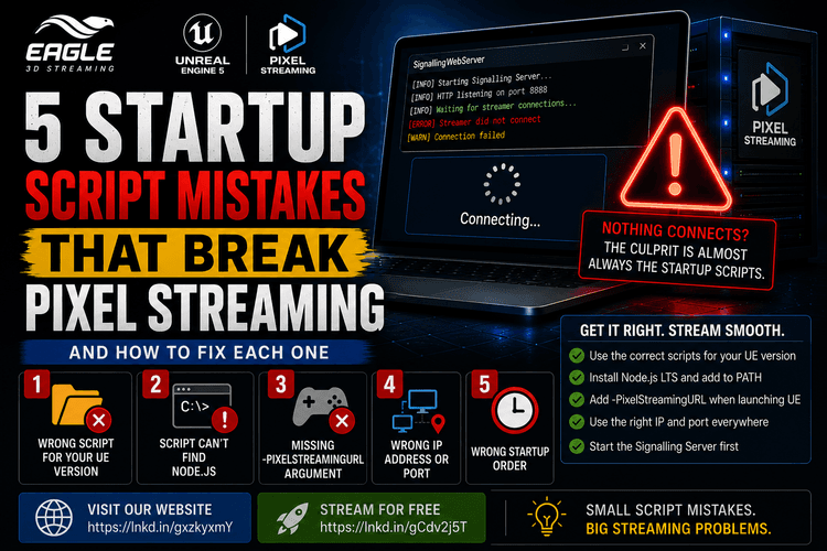 Wrong Startup Scripts in UE5 Pixel Streaming — 5 Mistakes and How to Fix Them